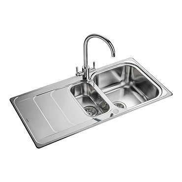 Rangemaster Houston 1.5 Bowl Stainless Steel Kitchen Sink  Profile Large Image