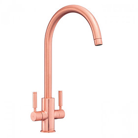 Rangemaster Intense Brushed Copper Dual Lever Kitchen Tap - TID1BC Large Image