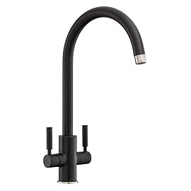 Rangemaster Intense Matt Black Dual Lever Kitchen Tap - TID1MB Large Image