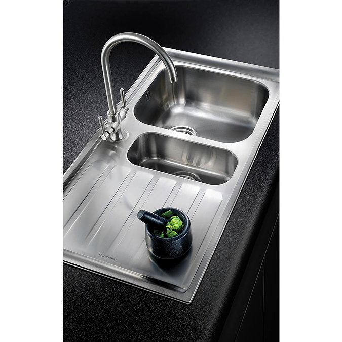 Rangemaster Manhattan 1.5 Bowl Stainless Steel Kitchen Sink  Standard Large Image