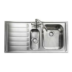 Rangemaster Manhattan 1.5 Bowl Stainless Steel Kitchen Sink - Left Hand Large Image