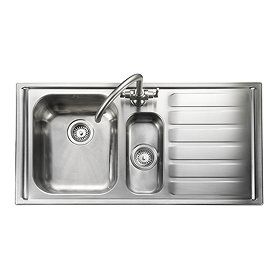 Rangemaster Manhattan 1.5 Bowl Stainless Steel Kitchen Sink - Right Hand Large Image