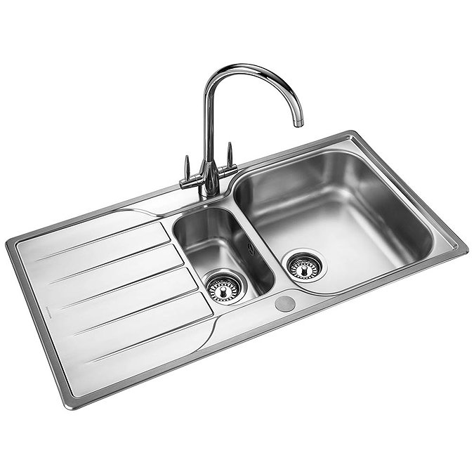 Rangemaster Michigan 1.5 Bowl Stainless Steel Kitchen Sink  Feature Large Image