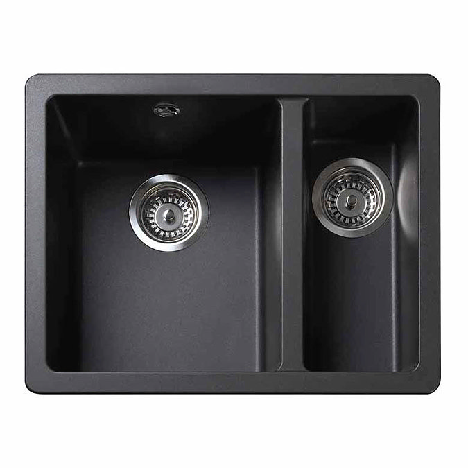 Rangemaster Paragon Ash Black 1.5 Bowl Igneous Granite Sink  Profile Large Image