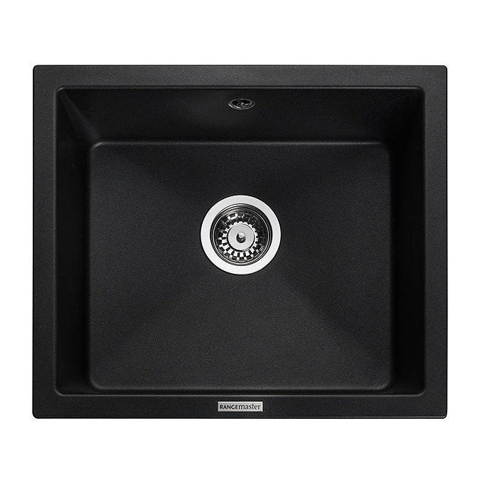 Rangemaster Paragon Undermount Ash Black 1.0 Bowl Igneous Granite Kitchen Sink Profile Large Image