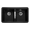 Rangemaster Paragon Undermount Ash Black 2.0 Bowl Igneous Granite Kitchen Sink  Profile Large Image