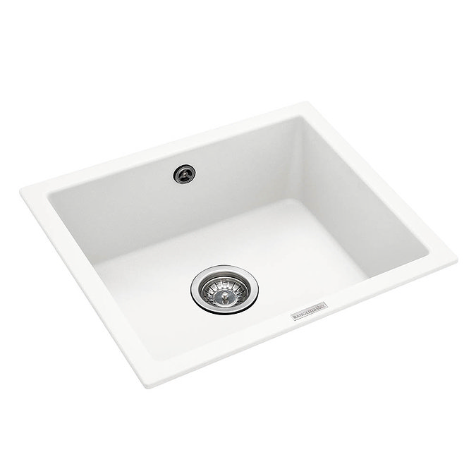 Rangemaster Paragon Undermount Crystal White 1.0 Bowl Igneous Granite Kitchen Sink Large Image