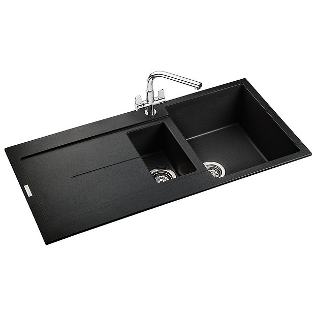 Rangemaster Scoria 1000 x 500mm Igneous Granite Ash 1.5 Bowl Inset Sink - SCO1052AS Large Image