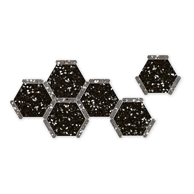 Ravenna Hexagon Black Terrazzo Effect Tiles - 220 x 250mm