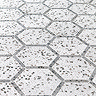 Ravenna Hexagon Grey Terrazzo Effect Tiles - 220 x 250mm