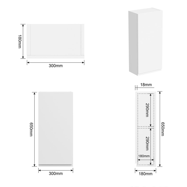 Reeves Wharfe White 300mm Wall Hung Cabinet