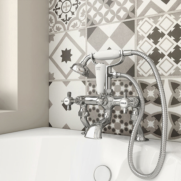 Regent Traditional 3/4" Cranked Bath Shower Mixer - Chrome  Profile Large Image