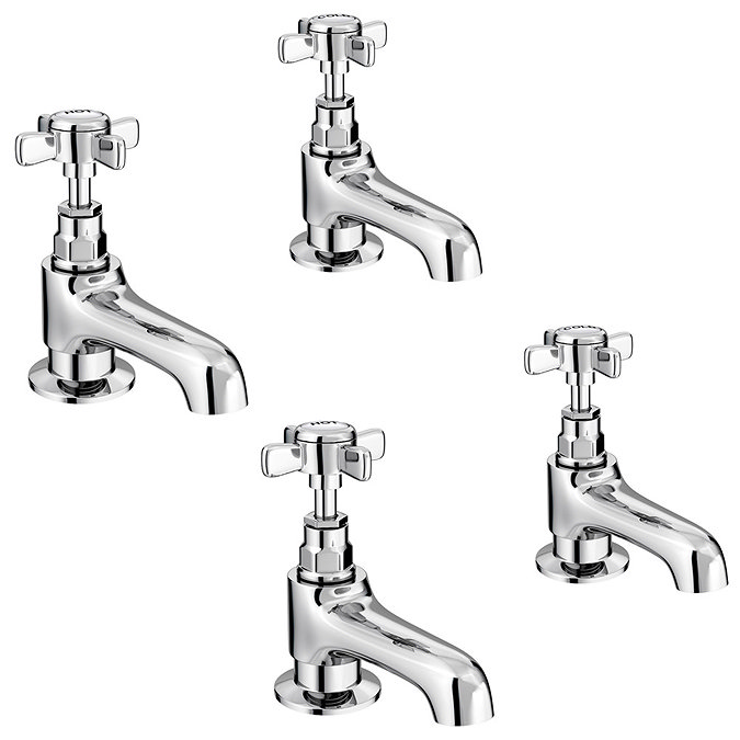 Regent Traditional Basin and Bath Taps - Chrome Large Image