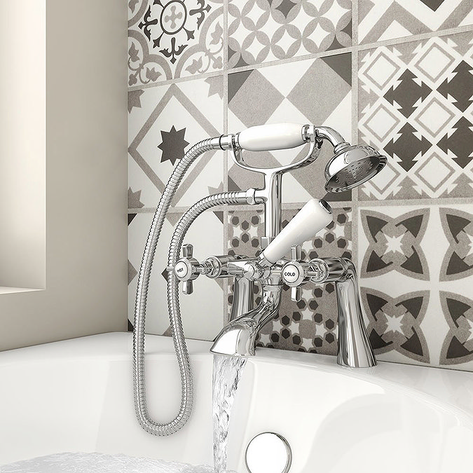 Regent Traditional Bath Shower Mixer Taps - Chrome  Profile Large Image