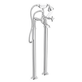 Regent Traditional Freestanding Bath Shower Mixer - Chrome Large Image
