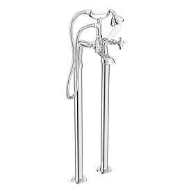 Regent Traditional Freestanding Bath Shower Mixer - Chrome Large Image