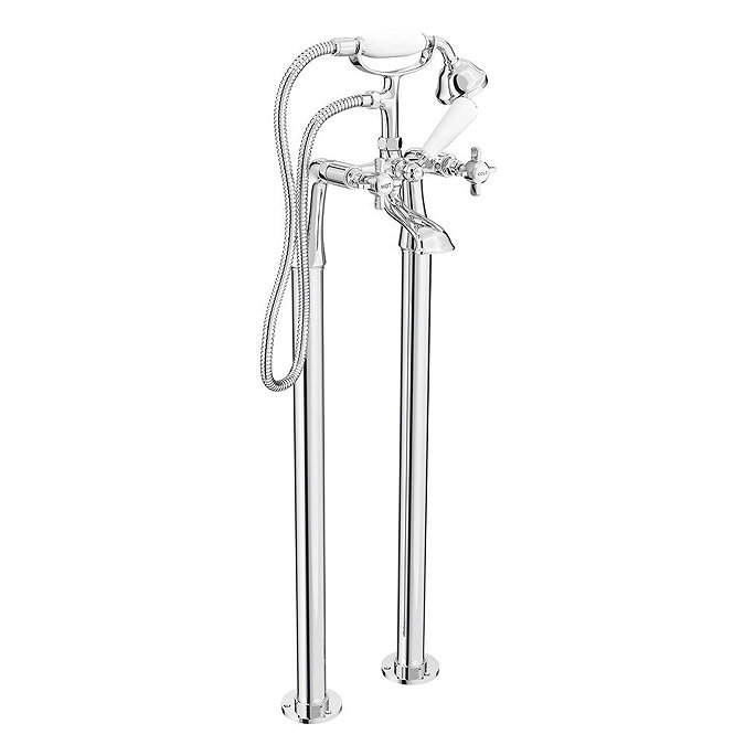 Regent Traditional Freestanding Bath Shower Mixer - Chrome Large Image