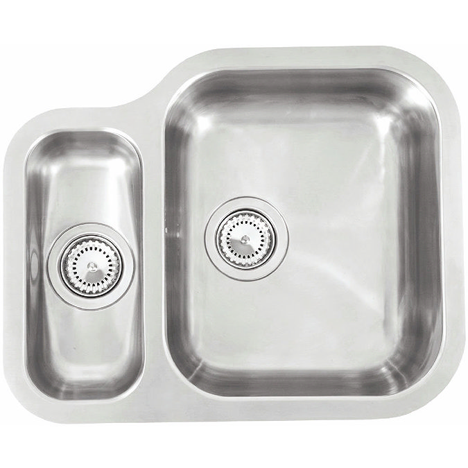 Reginox Alaska 1.5 Bowl Stainless Steel Undermount Kitchen Sink - Right Hand Large Image