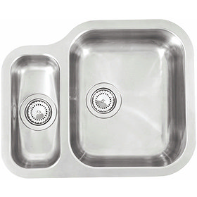 Reginox Alaska 1.5 Bowl Stainless Steel Undermount Kitchen Sink - Right Hand Large Image