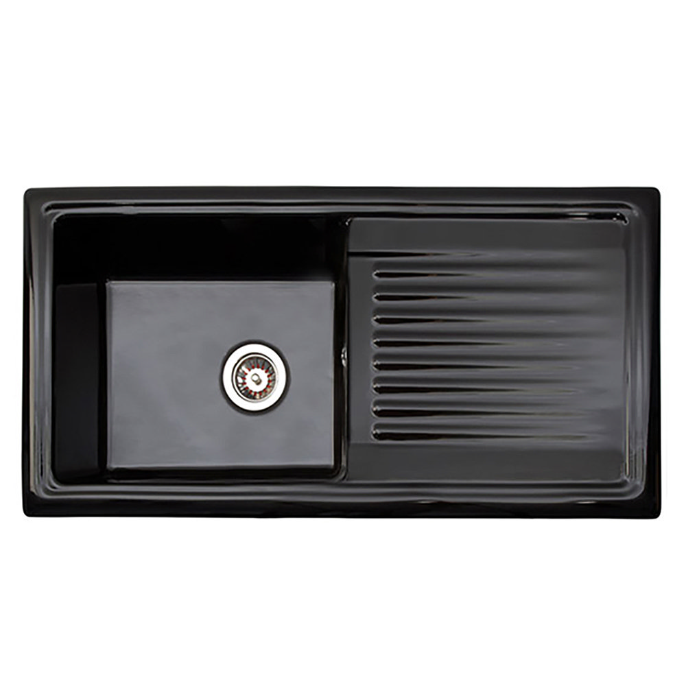 Reginox Black Ceramic 1.0 Bowl Kitchen Sink RL404CB at Victorian