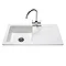 Reginox Contemporary White Ceramic 1.0 Bowl Kitchen Sink RL504CW with Tap Large Image