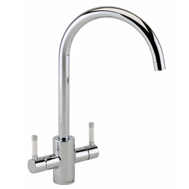 Reginox Contemporary White Ceramic 1.5 Bowl Kitchen Sink RL501CW + Tap Feature Large Image