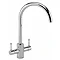 Reginox Contemporary White Ceramic 1.5 Bowl Kitchen Sink RL501CW + Tap Feature Large Image