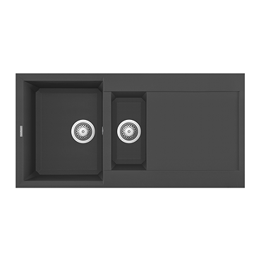 Reginox Easy 475 1.5 Bowl Granite Kitchen Sink - Black