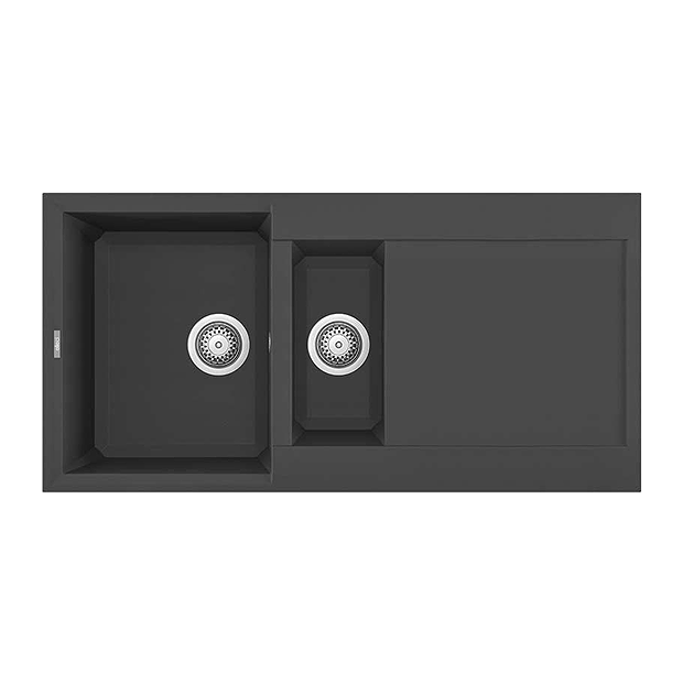 Reginox Easy 475 1.5 Bowl Granite Kitchen Sink - Black