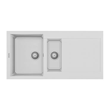 Reginox Easy 475 1.5 Bowl Granite Kitchen Sink - White