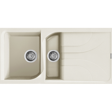 Reginox Ego 475 1.5 Bowl Granite Kitchen Sink - Cream  Profile Large Image