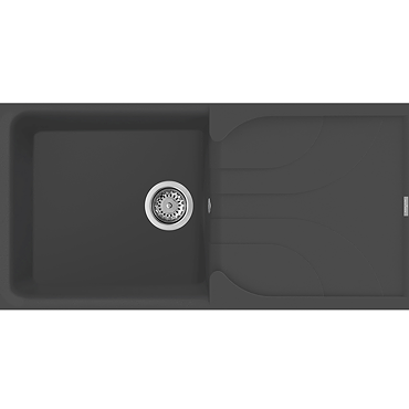 Reginox Ego 480 1.0 Bowl Granite Kitchen Sink - Black  Profile Large Image