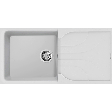 Reginox Ego 480 1.0 Bowl Granite Kitchen Sink - White  Profile Large Image
