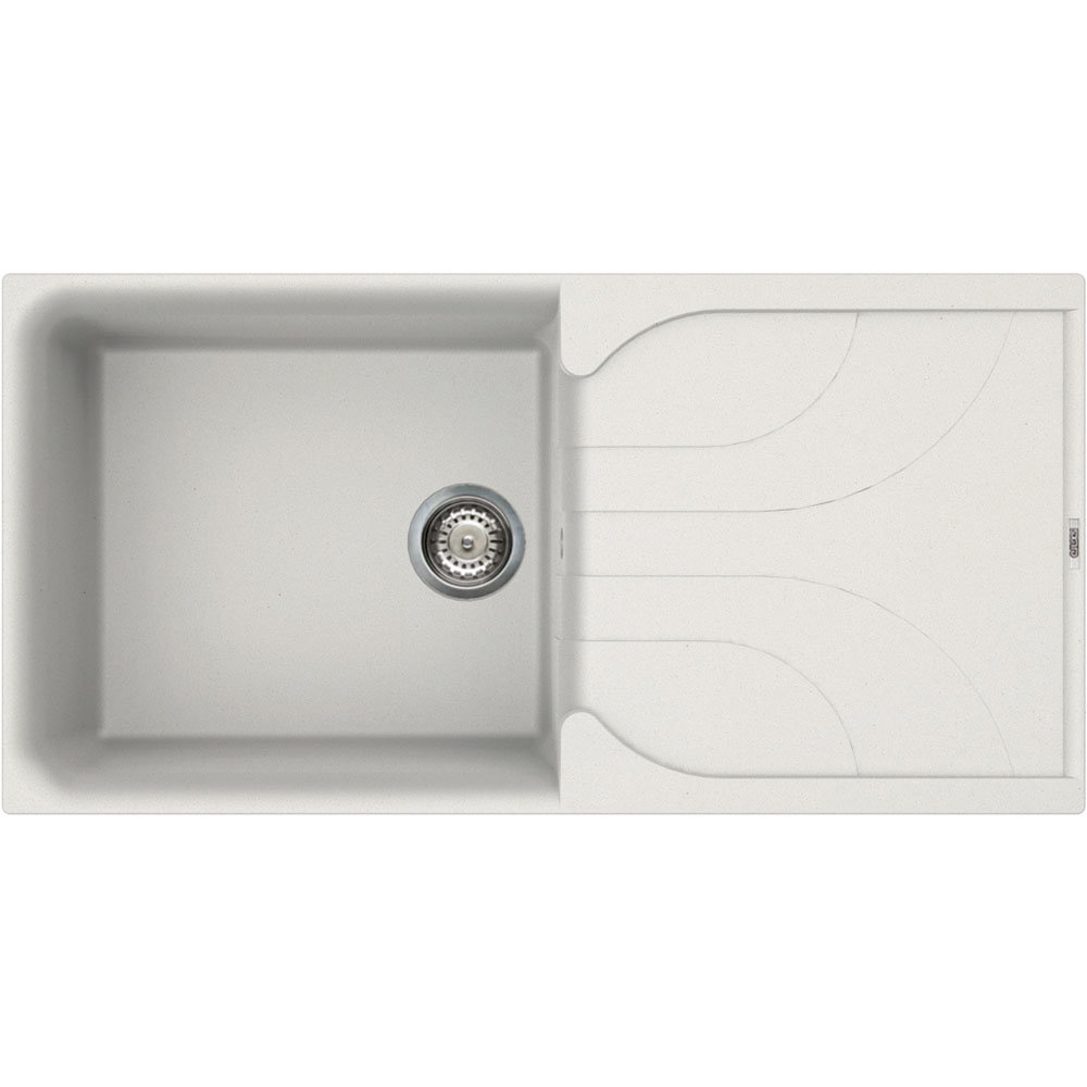Reginox Ego 480 1.0 Bowl Granite Kitchen Sink - White Large Image