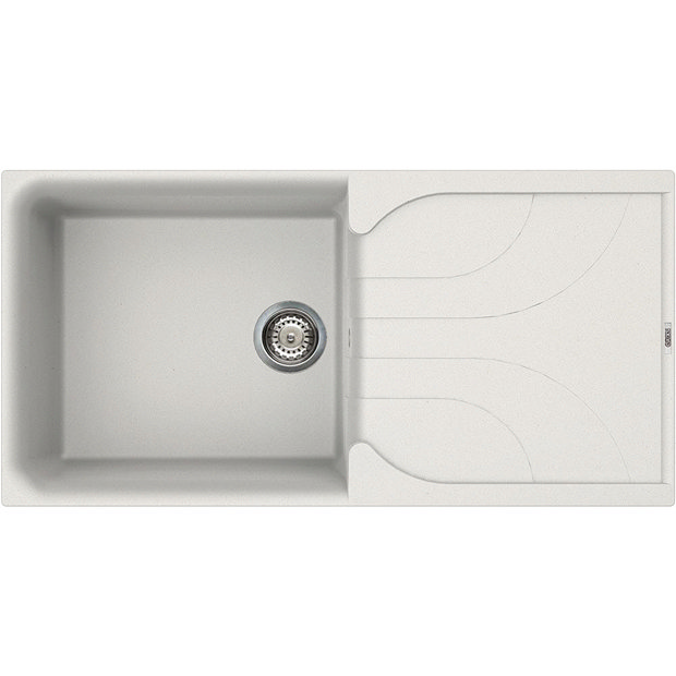 Reginox Ego 480 1.0 Bowl Granite Kitchen Sink - White Large Image