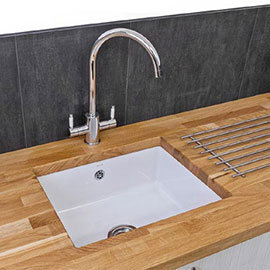 Reginox Mataro 1.0 Bowl White Ceramic Undermount Kitchen Sink Medium Image