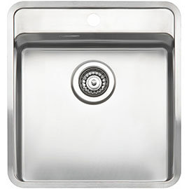 Reginox Ohio 40x40 1.0 Bowl Stainless Steel Kitchen Sink with Tap Ledge Medium Image
