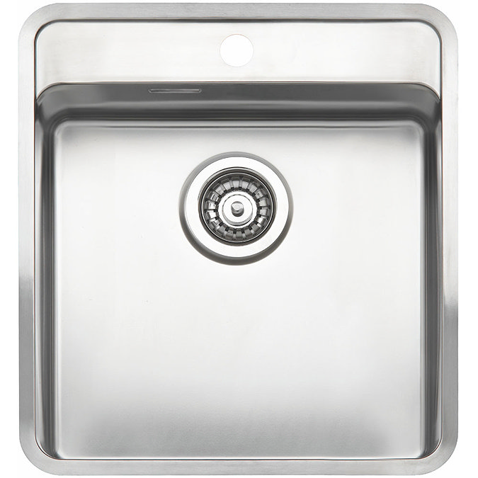 Reginox Ohio 40x40 1.0 Bowl Stainless Steel Kitchen Sink with Tap Ledge Large Image