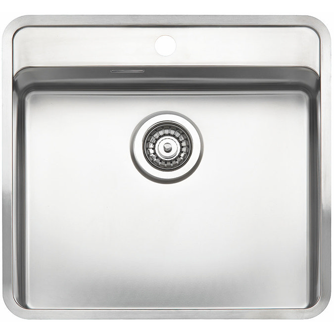 Reginox Ohio 50x40 1.0 Bowl Stainless Steel Kitchen Sink with Tap Ledge  Profile Large Image