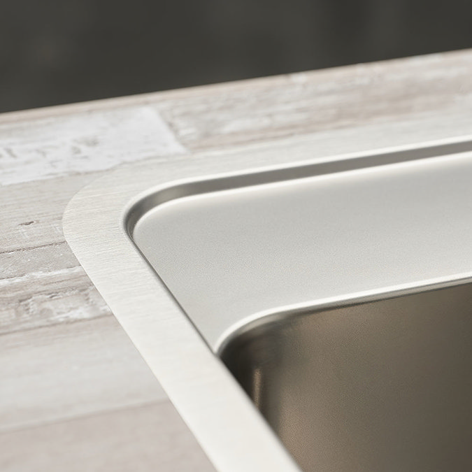 Reginox Ohio 50x40 1.0 Bowl Stainless Steel Kitchen Sink with Tap Ledge Standard Large Image