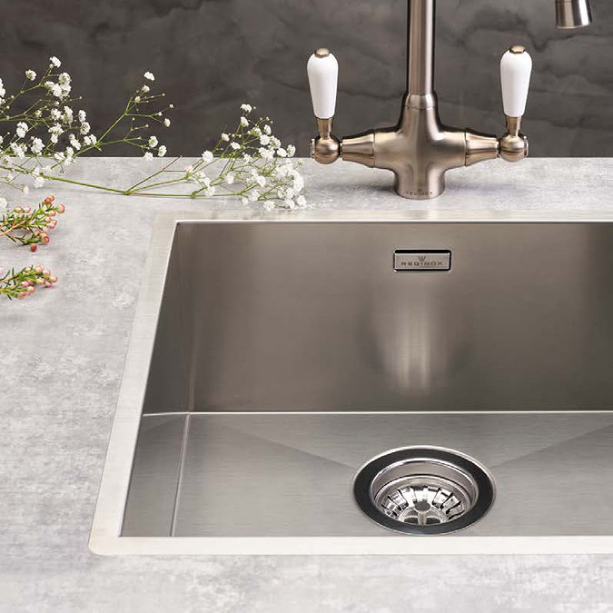 Reginox Ontario 50x40 1.0 Bowl Stainless Steel Integrated Kitchen Sink  Profile Large Image