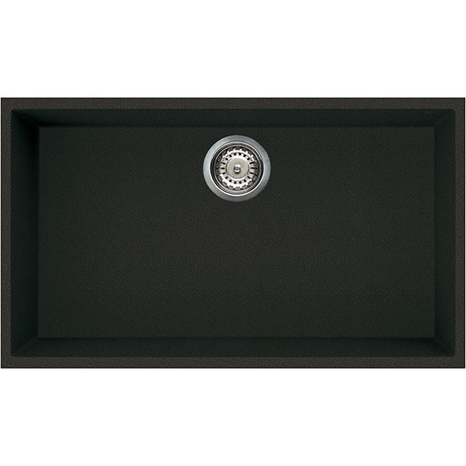 Reginox Quadra 130 1.0 Bowl Undermount Granite Kitchen Sink - Black Large Image