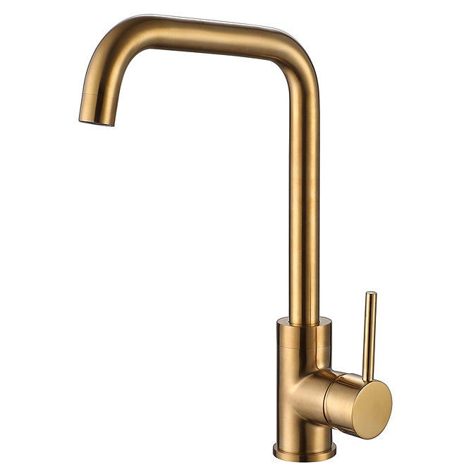 Reginox Rion Single Lever Kitchen Mixer Tap - Brushed Gold Large Image