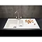Reginox Tekno 475 1.5 Bowl Granite Kitchen Sink - White Profile Large Image