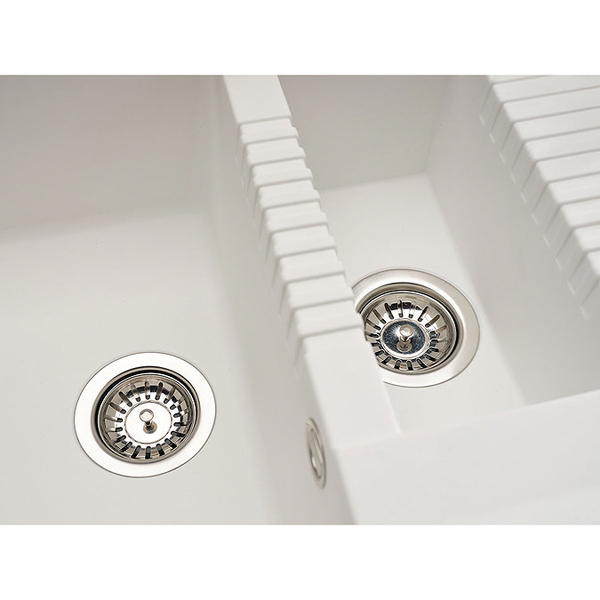 Reginox Tekno 475 1.5 Bowl Granite Kitchen Sink - White Standard Large Image