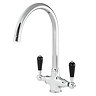 Reginox Traditional Black Ceramic 1.0 Kitchen Sink + Brooklyn Mixer Tap  Feature Large Image