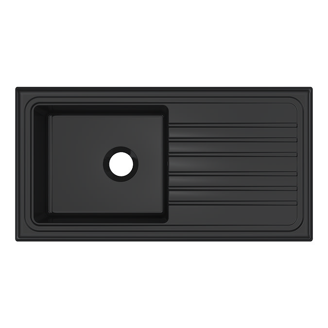 Reginox Traditional Black Ceramic 1.0 Kitchen Sink + Brooklyn Mixer Tap