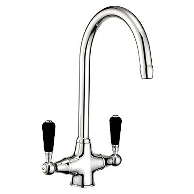 Reginox Traditional Black Ceramic 1.5 Kitchen Sink + Brooklyn Mixer Tap Feature Large Image