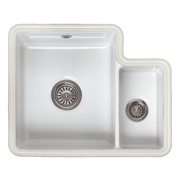 Reginox Tuscany 1.5 Bowl White Ceramic Undermount Kitchen Sink  Profile Large Image