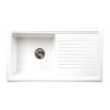 Reginox White Ceramic 1.0 Bowl Kitchen Sink - RL304CW  Profile Large Image